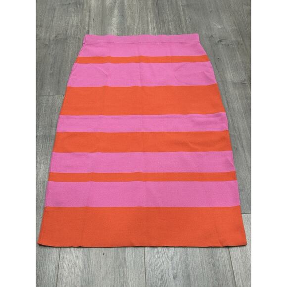 NWT Sachin & Babi Carson Knit Skirt Pink Orange Striped Midi Skirt Size Large - Picture 4 of 10